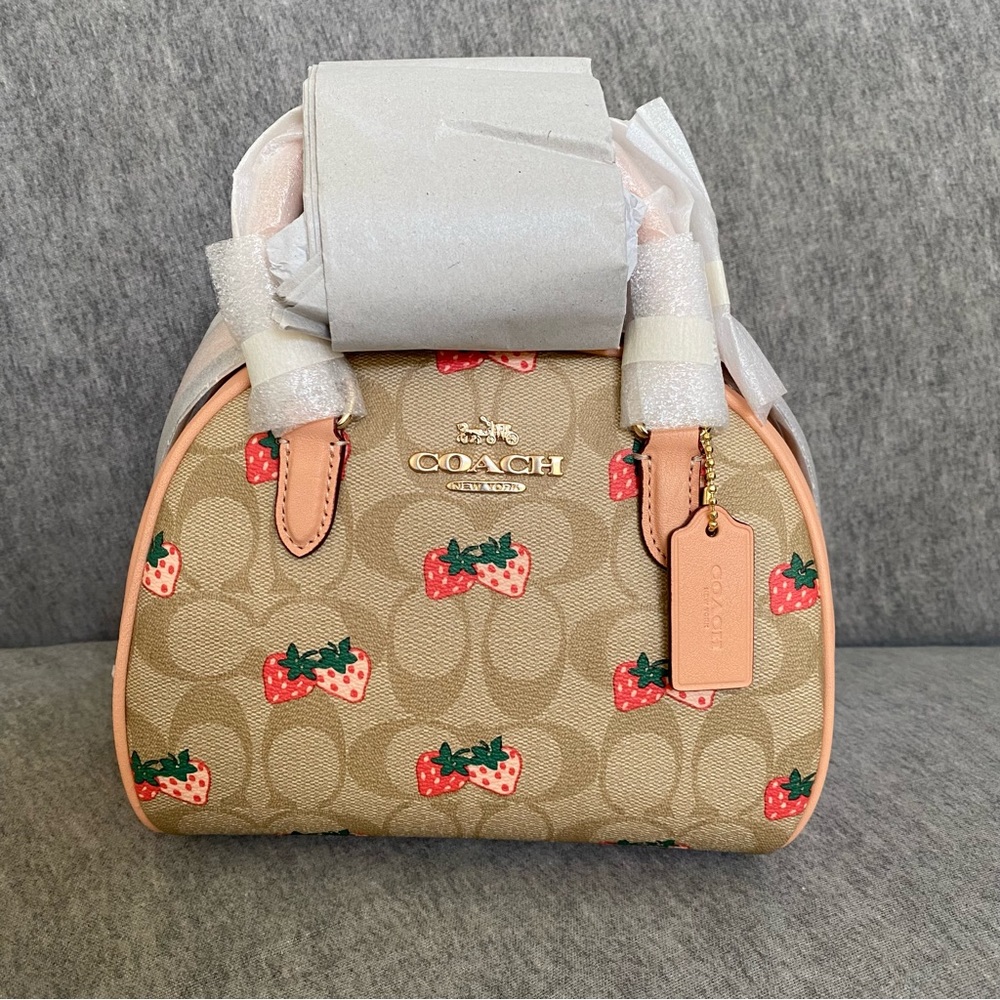 SOLD ON DEPOP Sydney Satchel In Signature Canvas With Strawberry Print